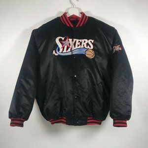 VTG Philadelphia 76ers Satin Bomber Jacket Reebok